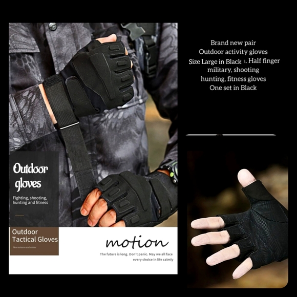 Unisex half finger outdoor activity gloves military hunting workout biking glove - Picture 1 of 8